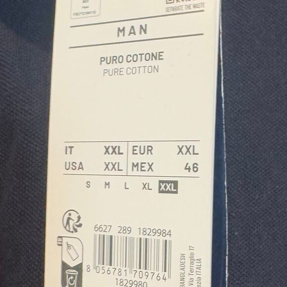 Piombo Men's Pure Cotton Long Sleeve Pullover Polo Sweatshirt Black Size XXL NWT - Picture 5 of 9